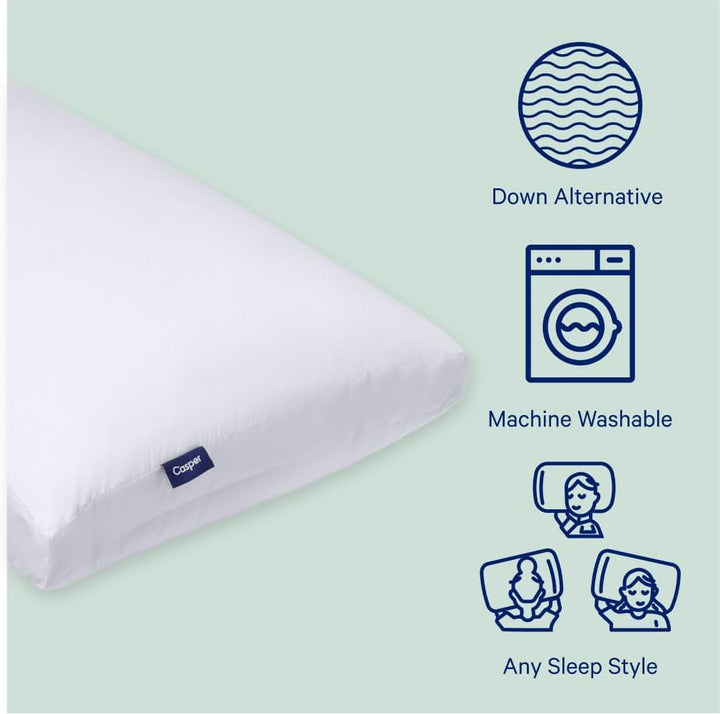 Pernă de dormit Casper standard alb, 1 bucată (1 pachet) Perne standard Naty Shop