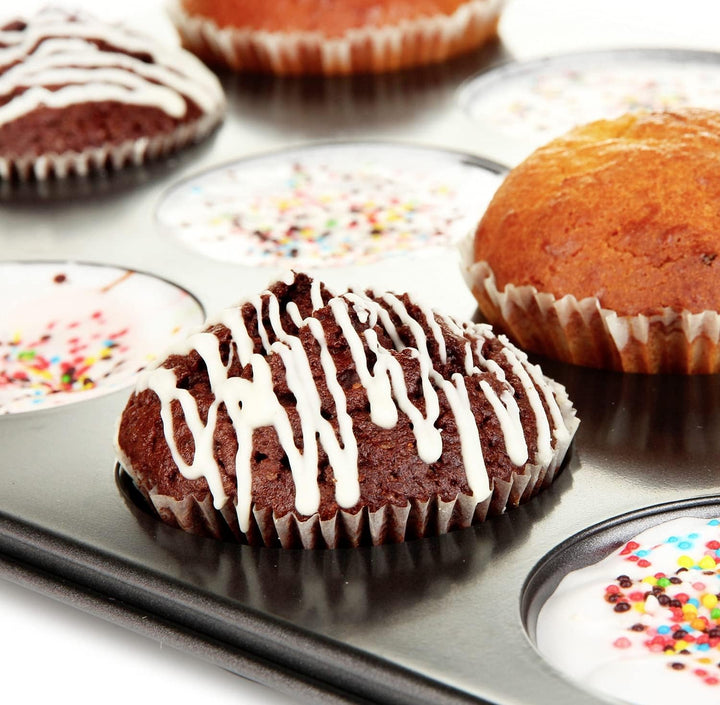 Wenco Muffinform 12Er Antihaft Backblech, Spülmaschinengeeignet, Karbonstahl – Muffinblech Für 12 Muffin – Hitzebeständig Bis 220°C, Schwarz Matrite si tavi pentru copt Naty Shop