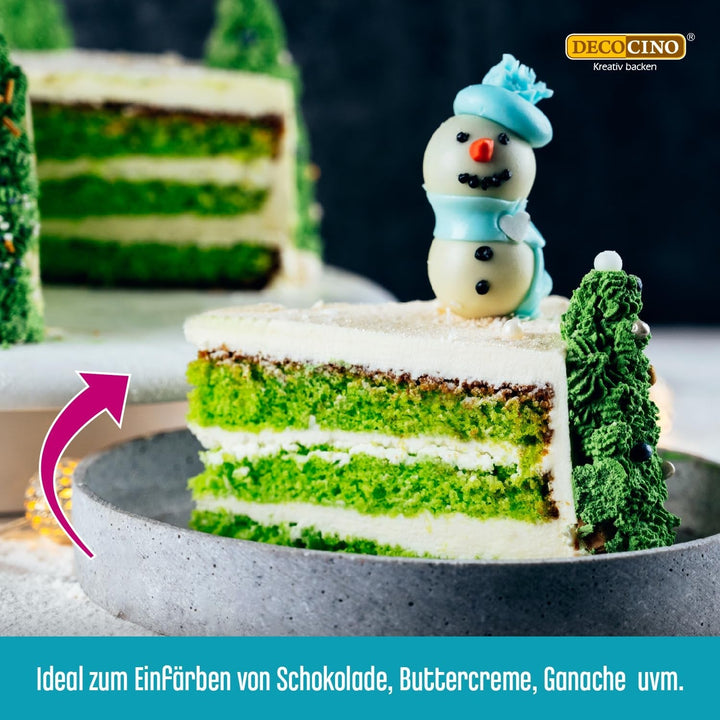 DECOCINO Fettlösliche Farbpaste Grün - 15 G - Öl-Basierte Lebensmittelfarbe, Ideal Zum Einfärben Von Schokolade, Buttercreme, Fondant Oder Kuchenteig Coloranti Alimentari Naty Shop