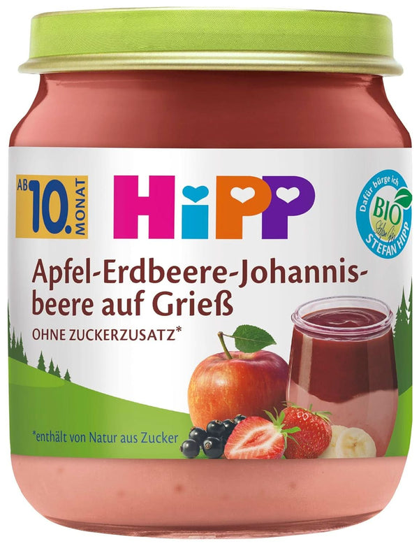 Hipp Desert organic mere-căpșuni-coacăze pe semolă, 6 X 200 grame Mama si Copilul Naty Shop 200 grame Gris Capsuni - Coacaze
