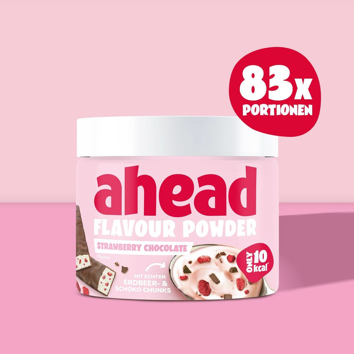 Ahead Flavour Powder, Căpșuni Ciocolată 250 grame, 83 porții Arome Naty Shop
