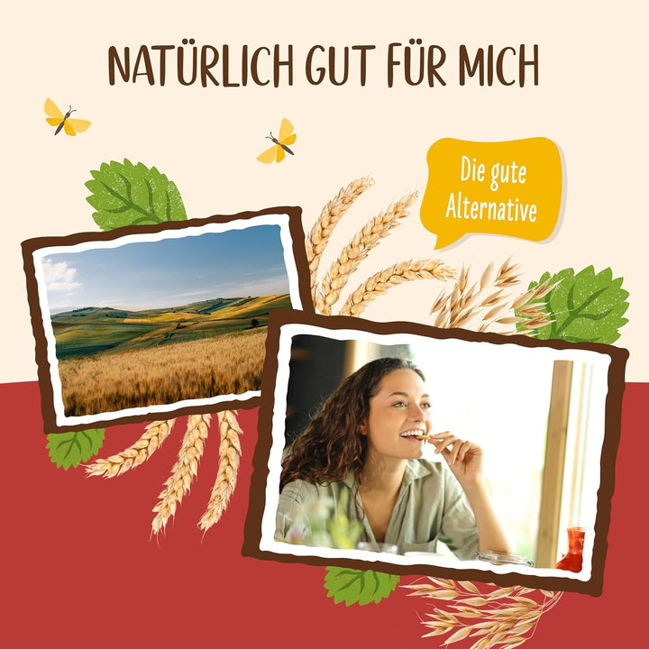 Biscuiți din ovăz organic Allos Nutri | Biscuiți crocanți din ovăz integral | Îndulciți cu miere | 6 x 130 g