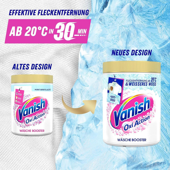 Vanish Oxi Action Powerwhite Powder - 1 X 1,125 Kg - pudră de îndepărtare a petelor și de îmbunătățire a rufelor fără clor - pentru rufe albe Detergenti Rufe Naty Shop