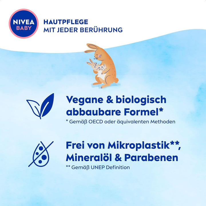 Servetele umede NIVEA Baby AQUA, servetele pentru bebelusi pentru curatarea delicata a pielii sensibile, servetele umede hipoalergenice si fara parfum pentru bebelusi cu 99% apa (4 x 57 bucati) Servetele Umede Bebelusi Naty Shop