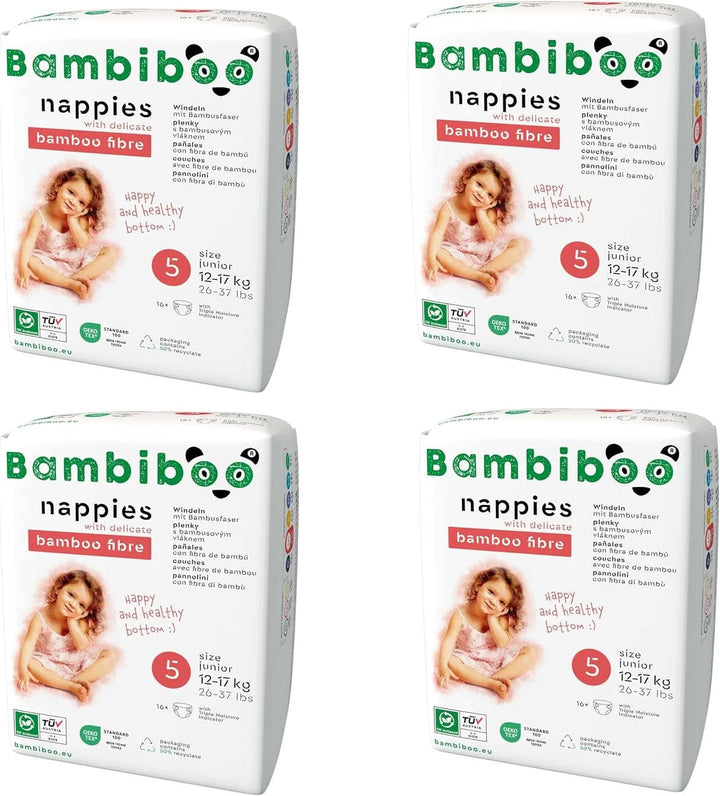 Scutece de unică folosință Bambiboo, prietenoase cu pielea și deschidere ombilicală, diverse marimi Mama si Copilul Naty Shop Scutece, marimea 5, 64 bucati