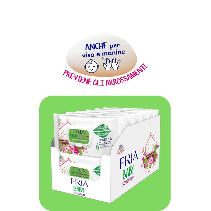 Servetele Fria Baby Sensation, cu unt de shea cu efect de calmare a pielii, testate dermatologic, pachet maxi economie cu 840 de servetele Servetele Umede Bebelusi Naty Shop