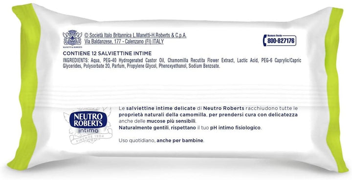 Șervețele igienice intime, cu mușețel, 100% naturale, potrivite pentru pielea sensibilă, pentru femei și copii Servetele Umede Bebelusi Naty Shop