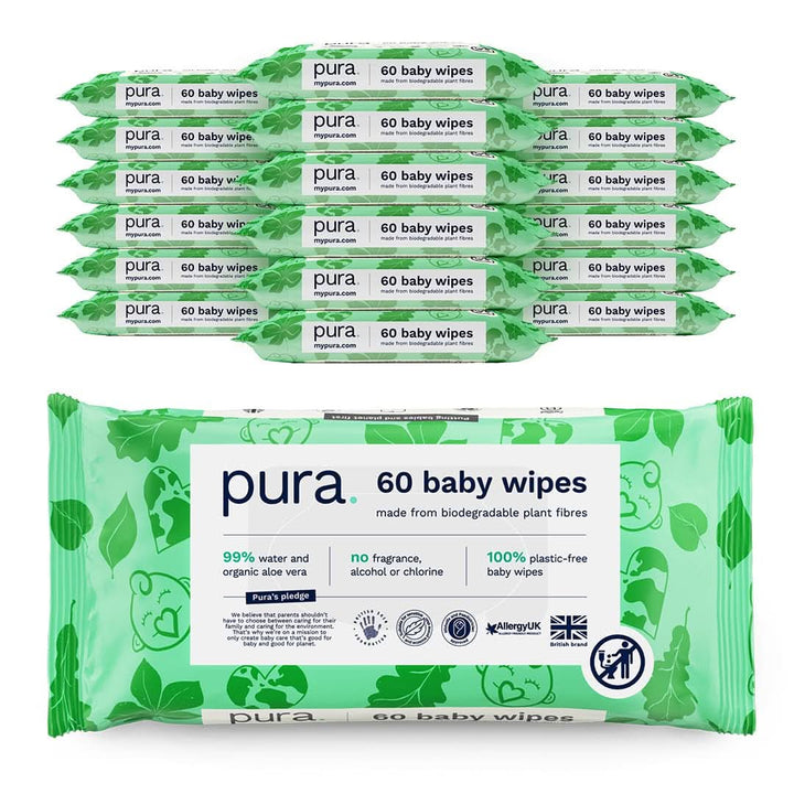 Șervețele ecologice pentru pielea sensibilă a bebelușului, 99% apă, fără plastic, biodegradabile, pentru pielea sensibilă, predispusă la eczeme, nou-născuți Servetele Umede Bebelusi Naty Shop