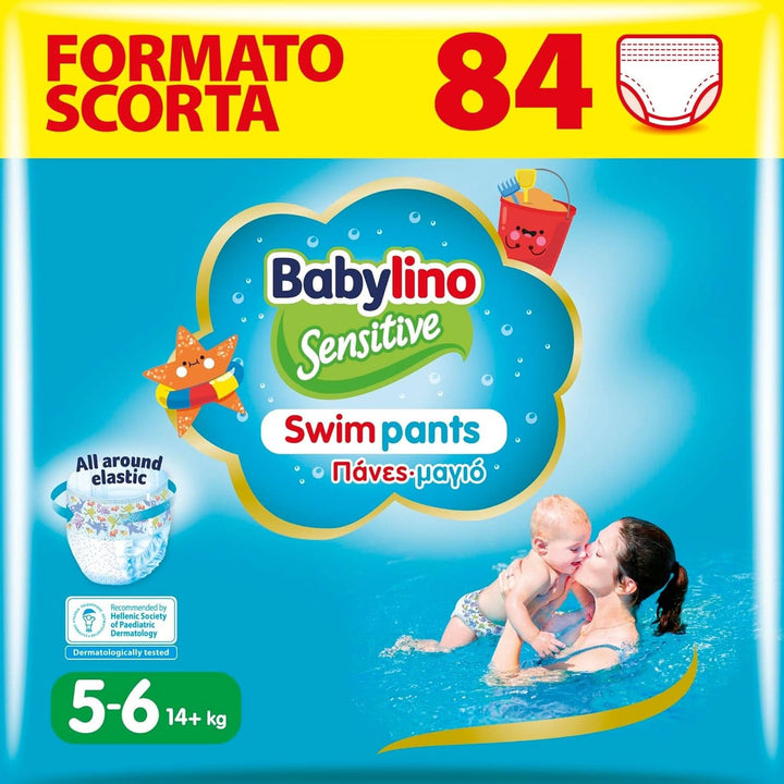 Pantaloni de înot Sensitive, scutece pentru mare și piscină Mama si Copilul Naty Shop Marimea 5/6 (84 bucati)