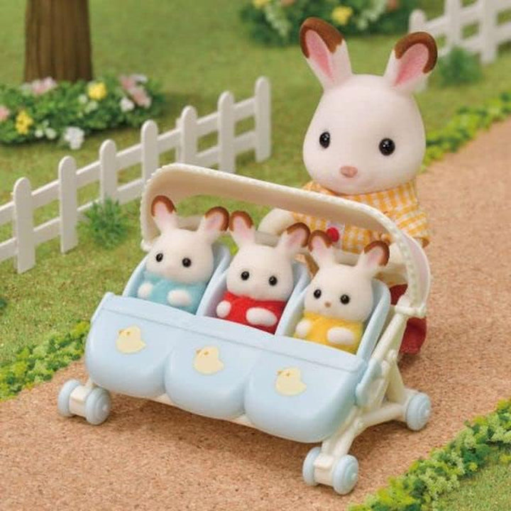 Sylvanian Families L5533 Cărucior pentru tripleți - casă de păpuși Playset Papusi Naty Shop