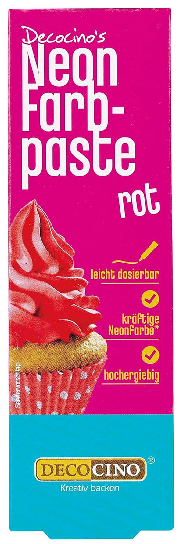 Decocino Neon Food Paste Red - Colorant alimentar cu doză mare - Pentru colorarea prăjiturilor, tartelor, brioșelor, cupcakes - Neutru la gust Coloranti Alimentari Naty Shop Default Title