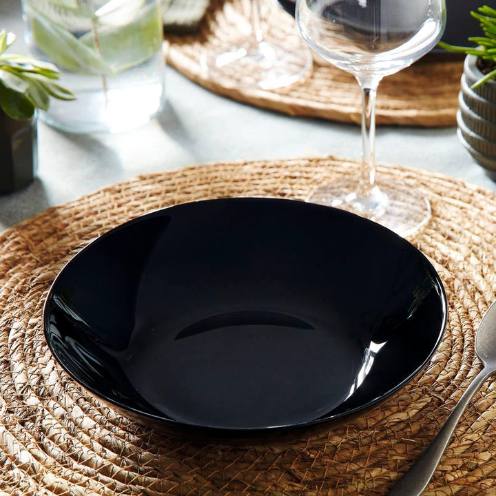 Arcopal Zelie Black Glasgeschirr-Set, 12-Teilig, 4-Sitzer, Schwarz Seturi vesela masa Naty Shop