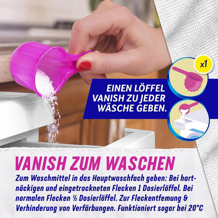 Vanish Oxi Action Powerwhite Powder - 1 X 1,125 Kg - pudră de îndepărtare a petelor și de îmbunătățire a rufelor fără clor - pentru rufe albe Detergenti Rufe Naty Shop