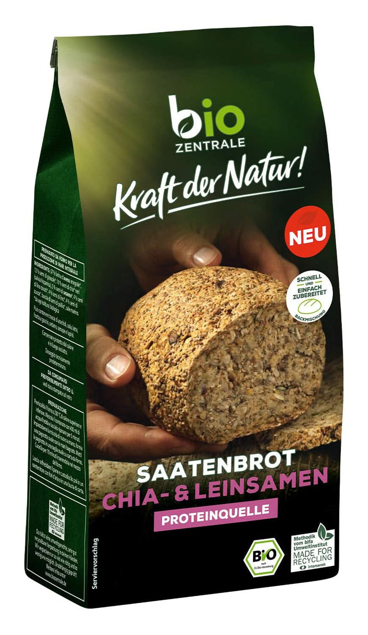 Biozentrale, mix de copt pâine cu semințe cânepă și semințe de in, organic, 500 grame Bucatarie Naty Shop 500 grame Chia și semințe de in