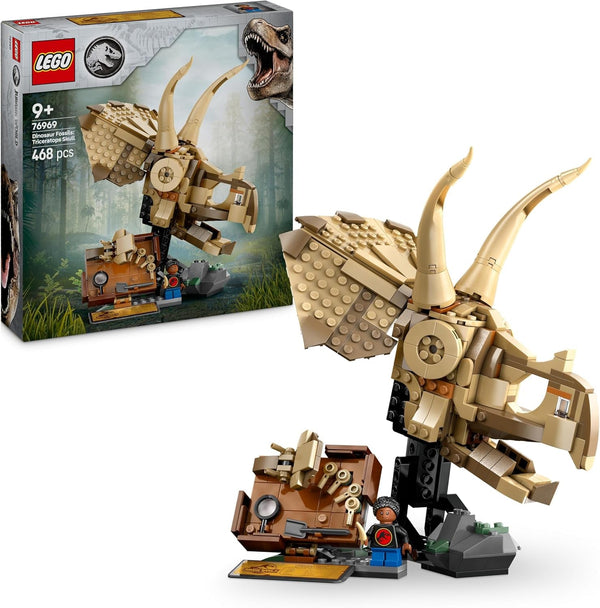 LEGO Jurassic World Dinosaur Fossils: Triceratops Skull Model, jucărie dinozaur pentru băieți și fete de la 9 ani, cadou pentru copii și fani Jurassic World 76969 Seturi de constructie Besuche den LEGO-Store Titlu implicit