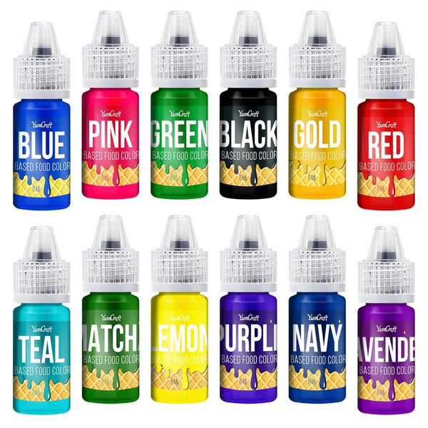 Coloranti alimentari pe baza de ulei, liposolubili, diverse culori Coloranti Alimentari Naty Shop 12 x 6 ml