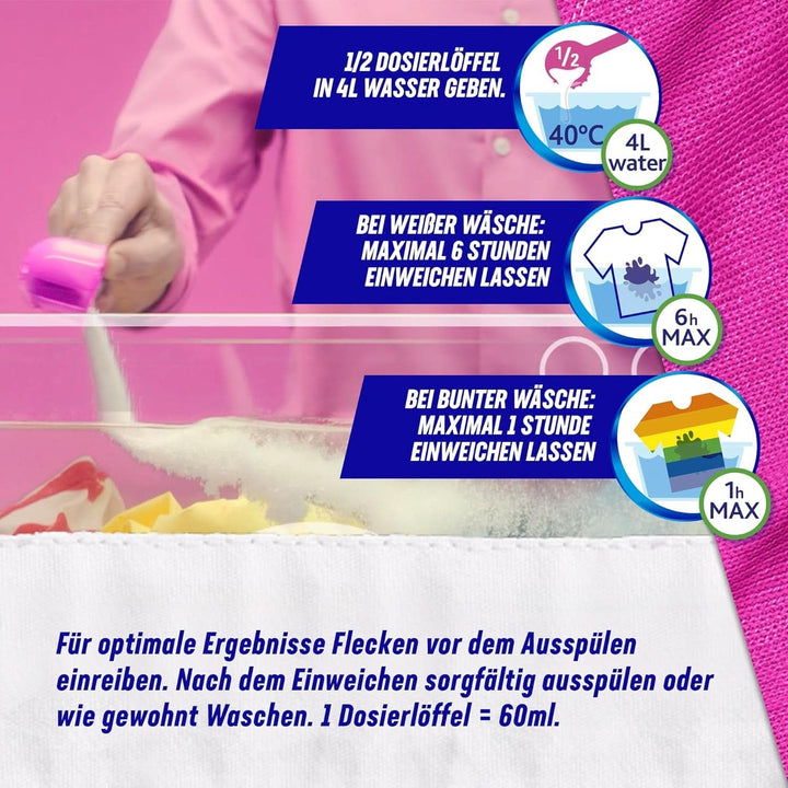 Vanish Oxi Action Powder Pink - 1 X 1.65 Kg - pudră de îndepărtare a petelor și de îmbunătățire a rufelor fără clor - pentru rufe colorate Detergenti Rufe Naty Shop