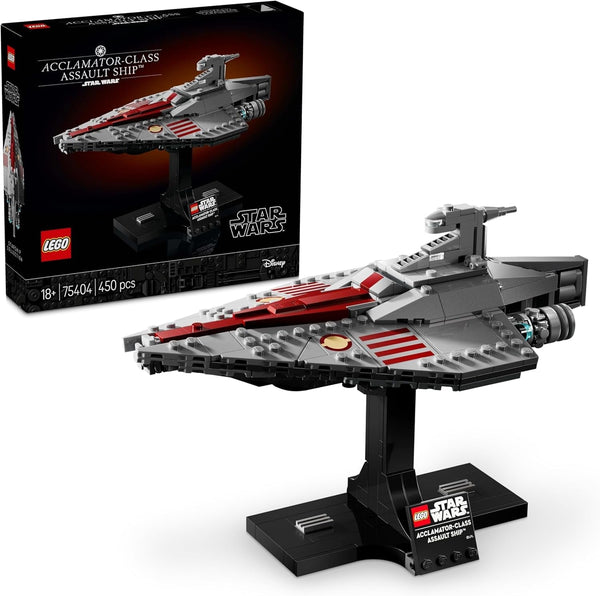 LEGO Star Wars 75404 Nava de asalt Clasa Acclamator din Atacul clonelor - Navă stelară de colecționat, construit și expus - Set de construcție Fantasy - Cadou pentru adulți și fani adolescenți Seturi de constructie Besuche den LEGO-Store Titlu implicit