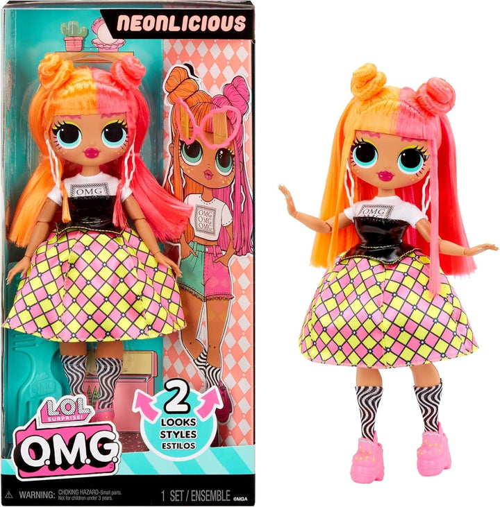L.O.L. Surpriză! Păpușă de modă OMG - Swag - cu numeroase surprize, inclusiv modă schimbabilă și accesorii fabuloase - grozavă pentru copii de la 4 ani, roz Papusi Naty Shop Neonlicious Seria 4