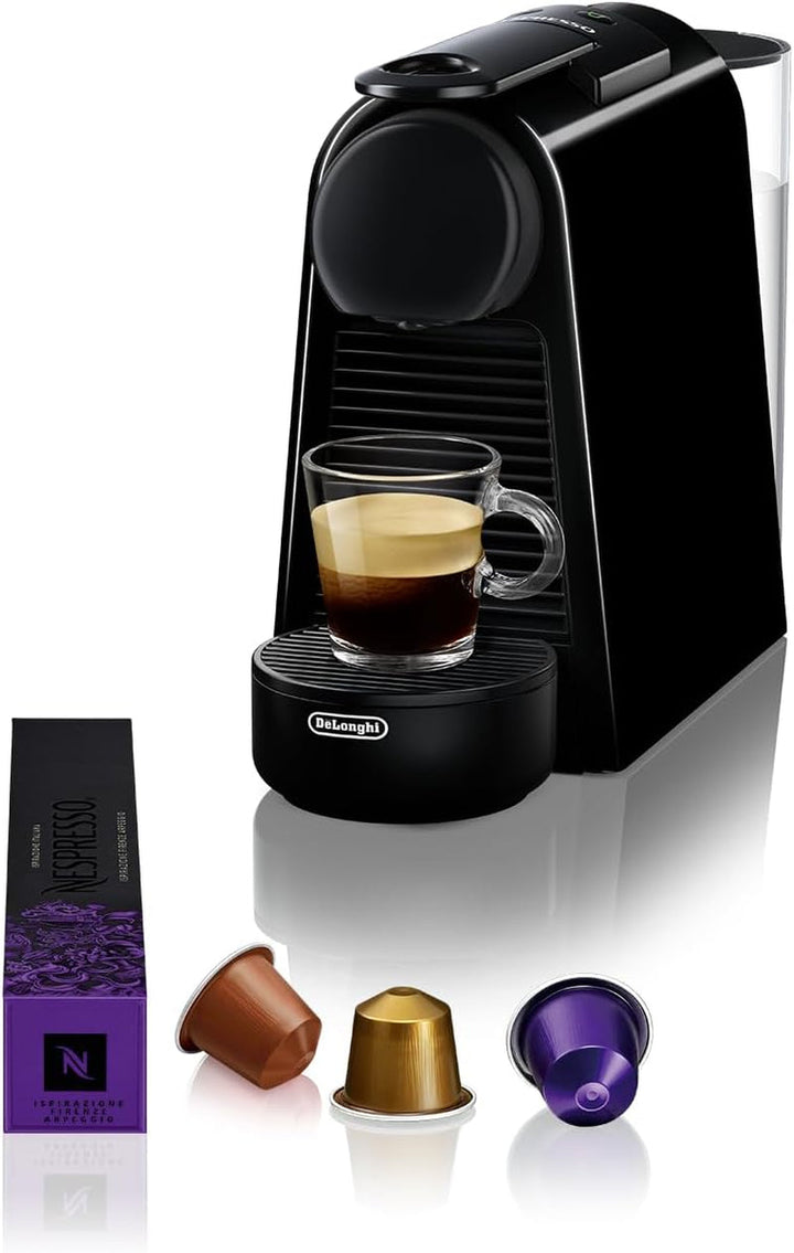 Espressor cu capsule Nespresso De'Longhi Essenza Mini EN 85.R, set de bun venit cu 7 capsule în diferite arome, presiune a pompei de 19 bari, economie de spațiu, 0,6 l, roșu