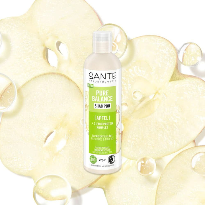 SANTE Naturkosmetik Pure Balance, șampon, hidratează intensiv părul uscat, 250 ml Duș și baie Naty Shop