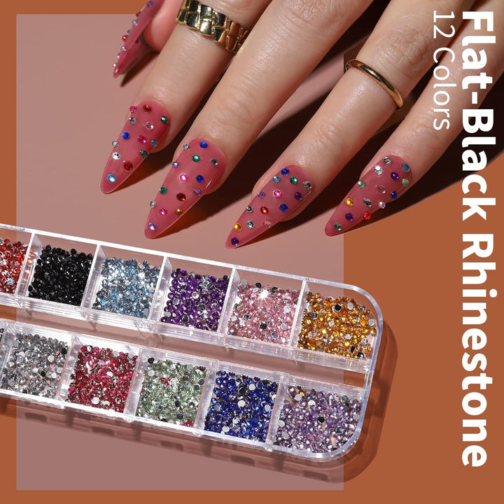 FANDAMEI Pinsel Für Gelnägel, 15 Pcs Nagel Pinsel, 5 Blätter Nagelsticker, Strasssteine Nägel, Nageldesign Set, Nageldesign Zubehör, Nail Art Pinsel Set, Nailart Pinsel Und Dekorationen Set