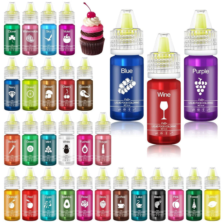 Coloranti alimentari lichizi, concentrati, pentru prajituri Naty Shop 30 x 6 ml