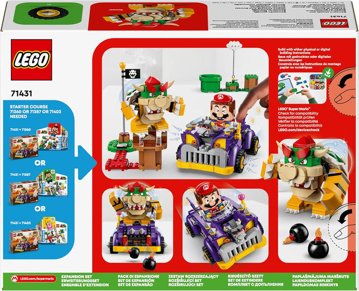LEGO Super Mario Bowser's Monster Cart - Set de expansiune, jucărie pentru mașină cu figura Bowser pentru băieți și fete, set cu un singur personaj, cadou de gamer pentru copii de la 8 ani 71431 Seturi de constructie Besuche den LEGO-Store