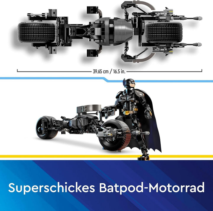 LEGO DC Batman: Batman figurină de construcție cu Batpod, jucărie pentru filmele cu supereroul, set de joacă de aventură pentru copii, cadou pentru băieți și fete 76273 Seturi de constructie Besuche den LEGO-Store