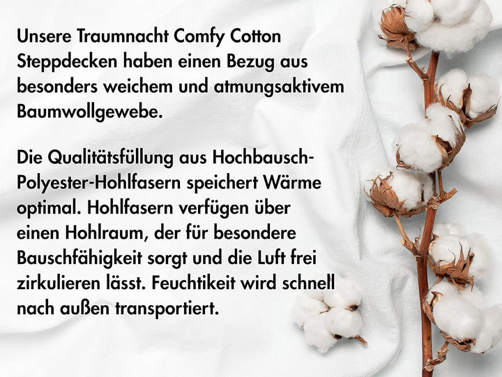 Traumnacht pernă confort cu capac din bumbac pur, pernă certificată Oeko-Tex cu fermoar, 80X80 Cm, Dezvoltat în Germania Perne standard Naty Shop