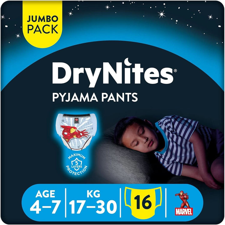 HUGGIES Drynites scutece de noapte, pentru băieți 4-7 ani (17-30 kg), 30 bucăți Naty Shop