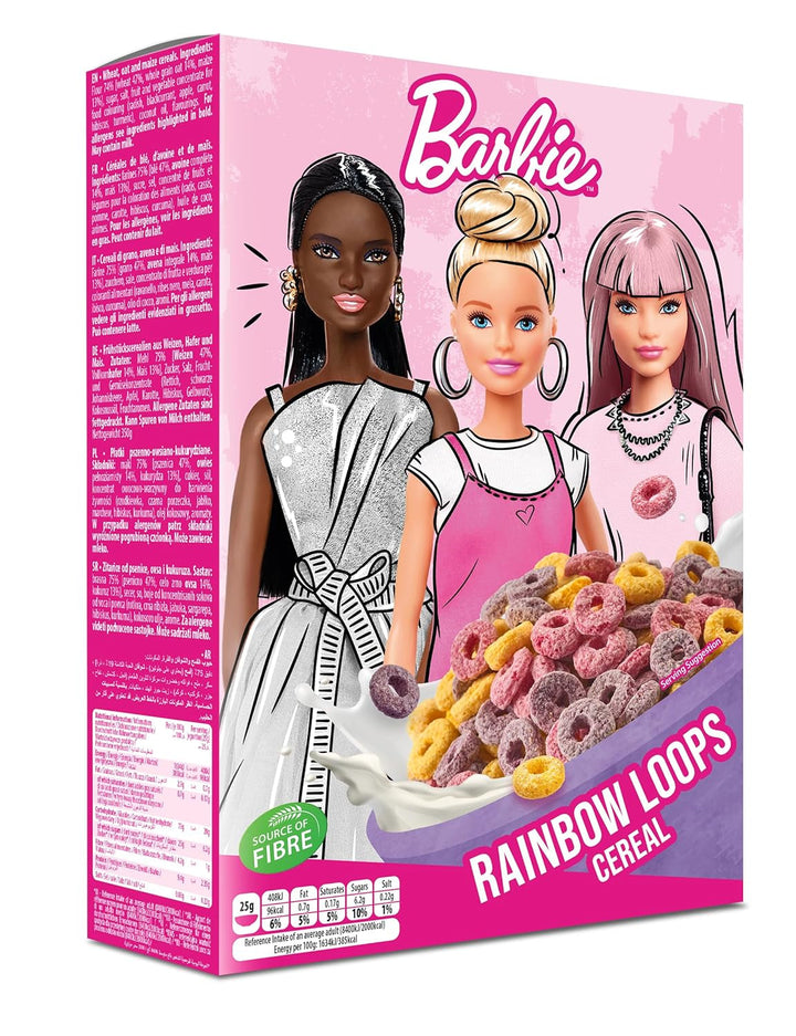 Peppa Pig Honey Loops Cereal, Knusprige Vollkorn Frühstückscerealien Mit Zugesetzten Vitaminen, 1Er Pack (1 X 375G) Cereale Naty Shop Barbie