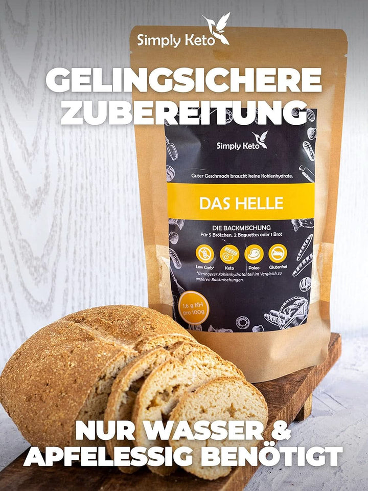 Simply Keto The Light Lower Carb* Bread, Mix pentru pâine fără gluten, 260 grame Bucatarie Naty Shop