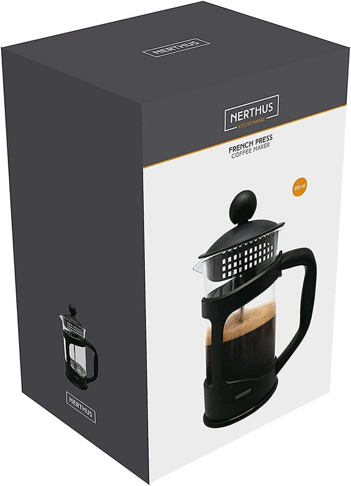 Cafetieră franceză NERTHUS FIH 319, 350 ml, neagră