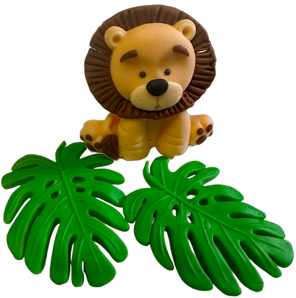 Set 3 decoratiuni comestibile din zahar, Leu Decoratiuni din Pasta de Zahar Nati Shop