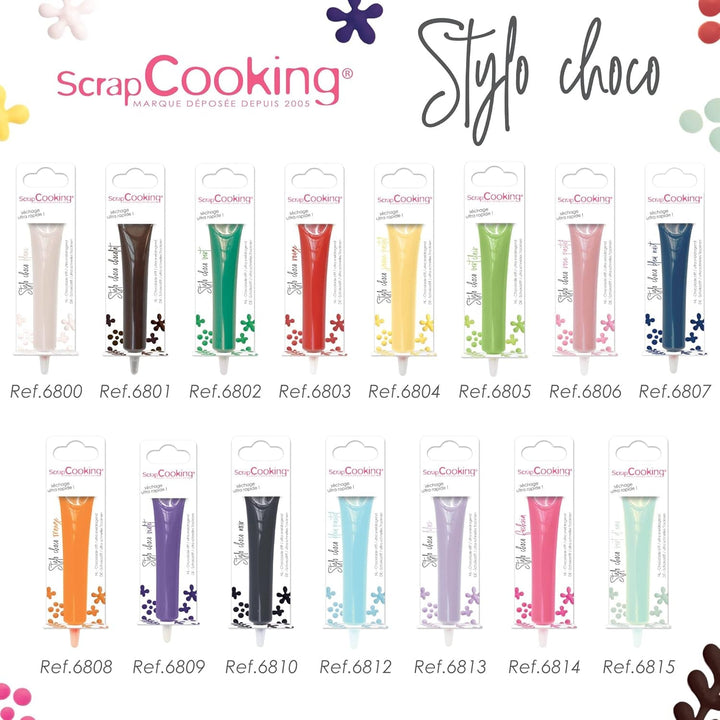 Scrapcooking - Schokoladenstift Braun - Zuckerschrift Schoko 25 G - Essbarer Dekorativer Zuckerstift - Schreiben Und Zeichnen - Beschriftung Von Fondant, Glasuren, Torten - 6801 Coloranti Alimentari Naty Shop