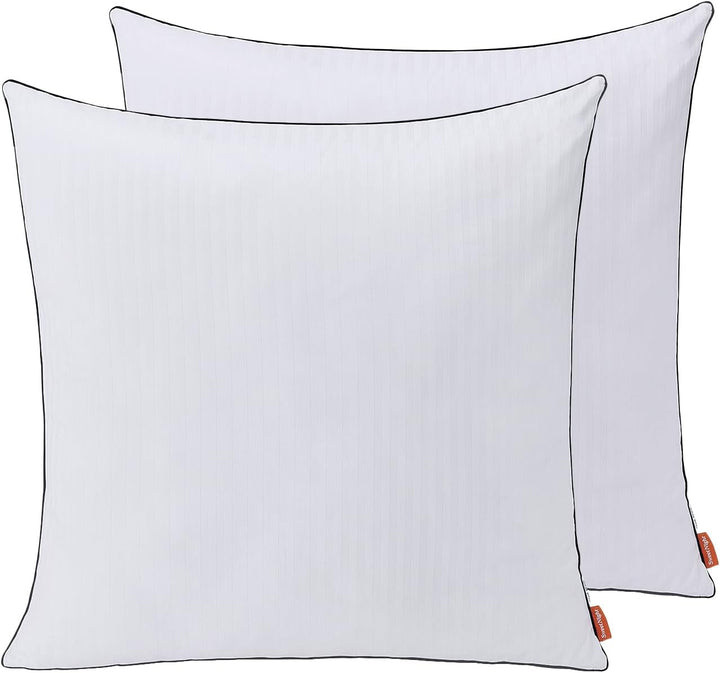 Pernă Sweetnight 80X80 Set de 2, pernă din microfibră 1300G, pernă moale și de susținere a gâtului pentru toate pozițiile de dormit, capac respirabil 100% bumbac, certificat Oeko-Tex Perne standard Naty Shop Alb 80 X 80 Cm Set de 2 Design cu dungi 2