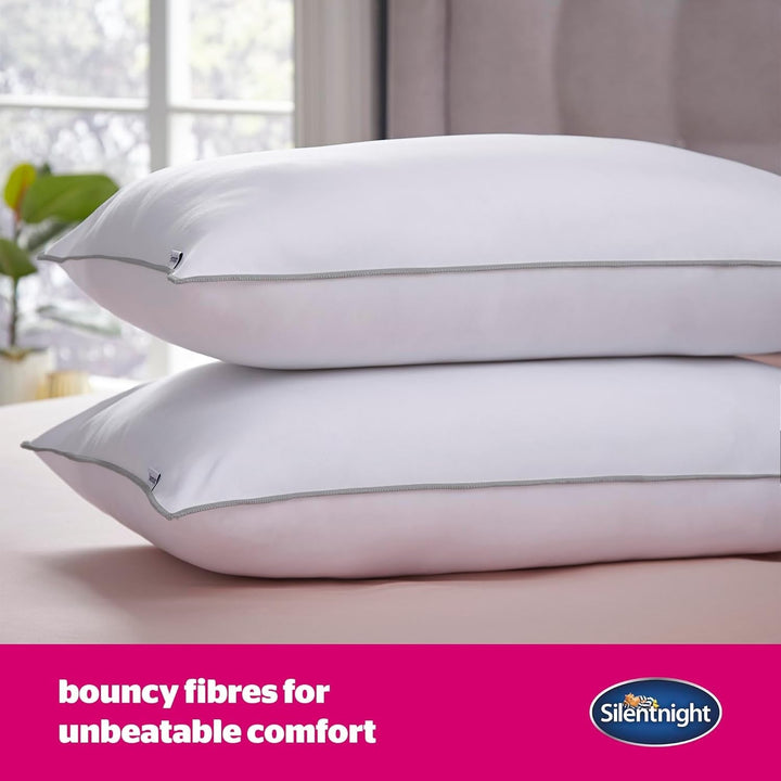 Pereche de perne de lux Silentnight Ultrabounce, microfibră, alb, pachet de 2, 2 Perne standard Naty Shop