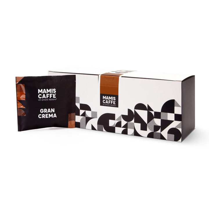 Mamis Caffè Gran Crema, boabe de espresso întregi - 100% boabe Arabica, aromă fructată, ciocolatie, ușor dulce, prăjire medie și cremă groasă, cultivate în Brazilia și Columbia Cafea Naty Shop 15 plicuri cafea Capsule
