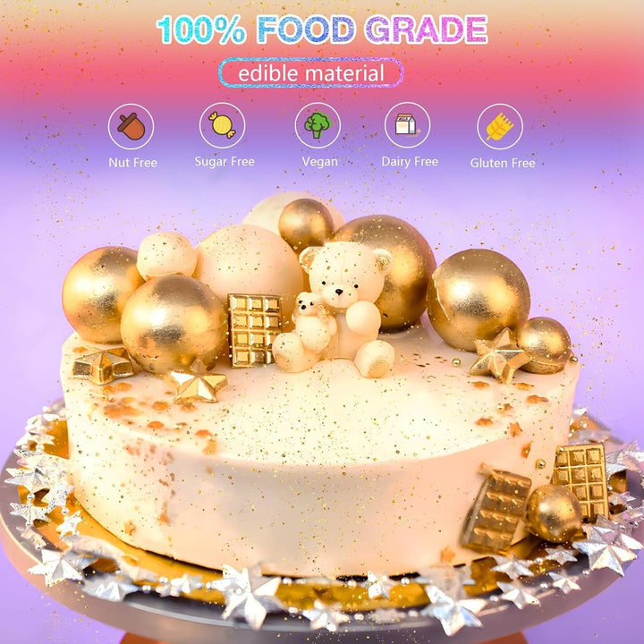 Essbarer Glitzer 6 X 3G, Essbarer Glitzer Für Getränke Lebensmittel Glitzer 6 Farbenset Glitzerpuder Backglitzer Für Schokolade, Erdbeeren, Kuchen, Fondant,Getränken, Geruchsneutral, Vegan Naty Shop
