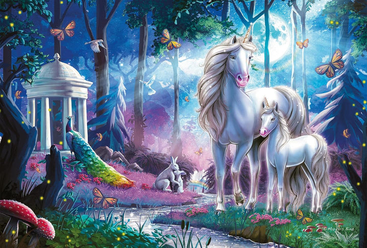 Schmidt Spiele 56486 Iepure unicorn cu mânz, puzzle jigsaw pentru copii din 200 de piese Puzzle Naty Shop