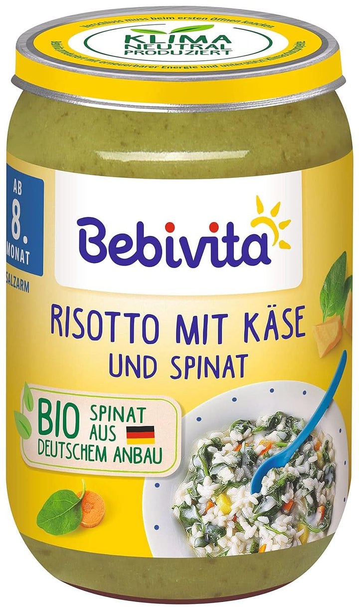 Meniuri De la 8 luni Spaghetti Bolognese, pachet de 6 (6 X 220 grame), mediu Mama si Copilul Naty Shop 220 grame Risotto cu brânză și spanac