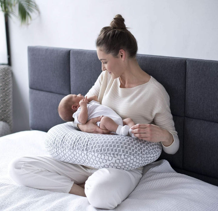 Pernă de alăptare ergonomică, Oeko-Tex Standard 100, bej Accesorii Hrana si Alaptare Bebe Naty Shop