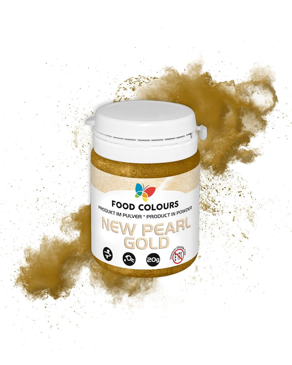 Lebensmittelfarbpulver Mit Metallischem Effekt Essbarer Farbstoff NEW PEARL GOLD 20G Metallischer Farbstoff Glitzerfarbstoff Dekoration Für Kuchen Torten Zuckerpasten Kekse Dekoration Für Getränke Coloranti Alimentari Naty Shop Default Title