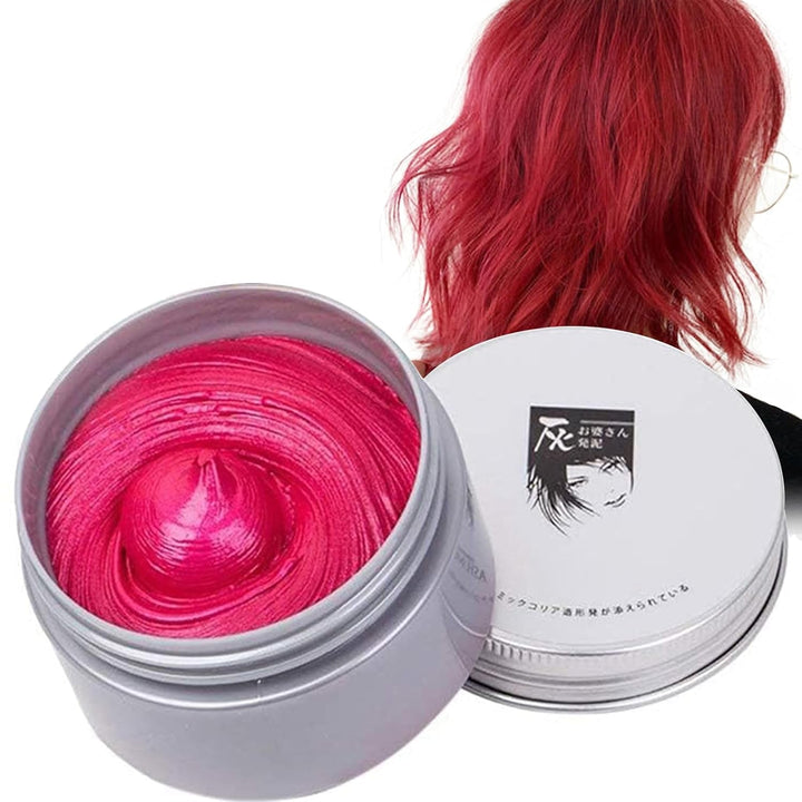 Vopsea de păr temporară Vopsea de păr nepermanentă Vopsea de păr DIY Ceară noroi Lavabilă Crema de vopsit păr colorat pentru petrecere Cosplay Halloween (alb) Vopsea pentru par Naty Shop Roșu
