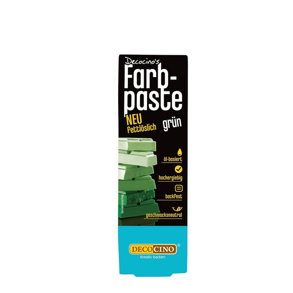 DECOCINO Fettlösliche Farbpaste Grün - 15 G - Öl-Basierte Lebensmittelfarbe, Ideal Zum Einfärben Von Schokolade, Buttercreme, Fondant Oder Kuchenteig Coloranti Alimentari Naty Shop Grün 15 G (1Er Pack)