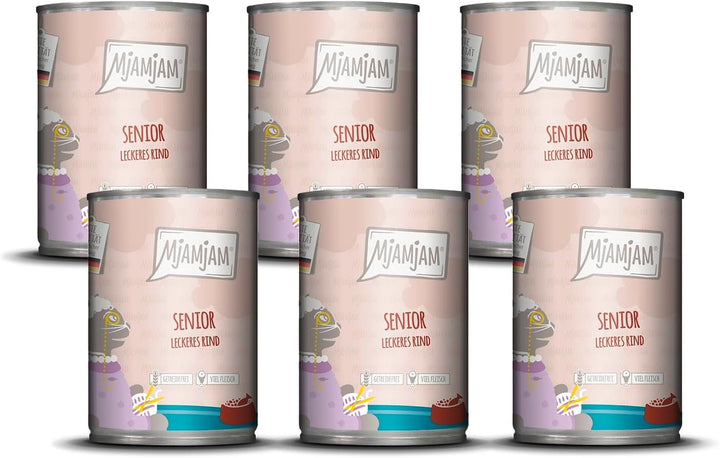 Mjamjam - Hrană umedă premium pentru pisici - Senior - Juicy Chicken, 6Pack (6X800G), fără cereale