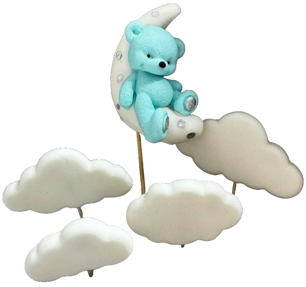 Set 5 decoratiuni comestibile din zahar, Ursulet Decoratiuni din Pasta de Zahar Naty Shop