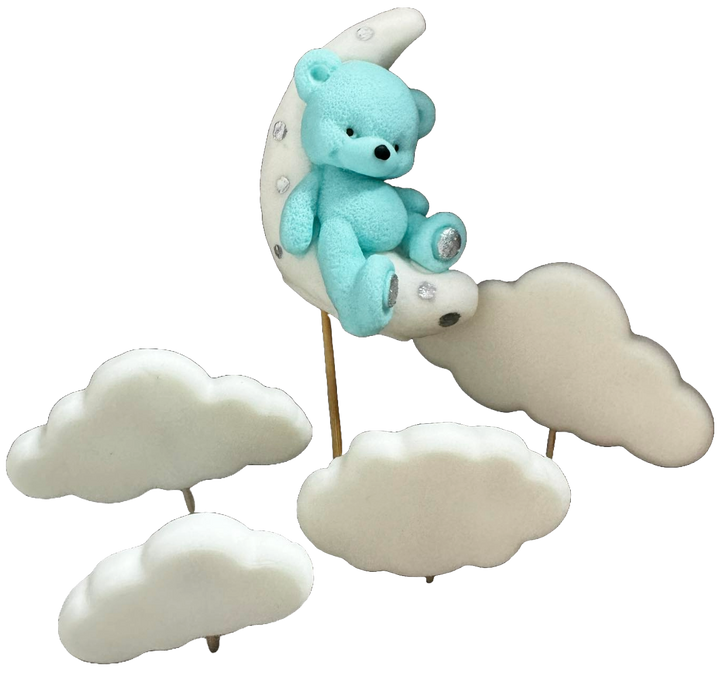 Set 5 decoratiuni comestibile din zahar, Ursulet Decoratiuni din Pasta de Zahar Naty Shop
