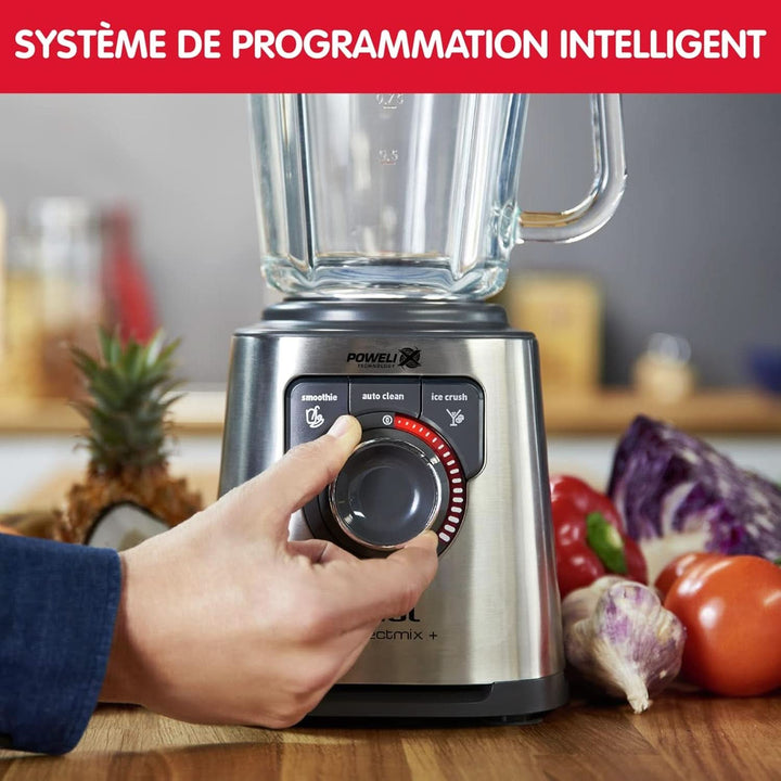 Perfect Mix + LM811D10 - 1200-W-Mixer, Glasierter Edelstahl, Hintergrundbeleuchteter Geschwindigkeitsregler, 3 Programme, Manueller Und Automatischer Reinigungsmodus Mama si Copilul Naty Shop